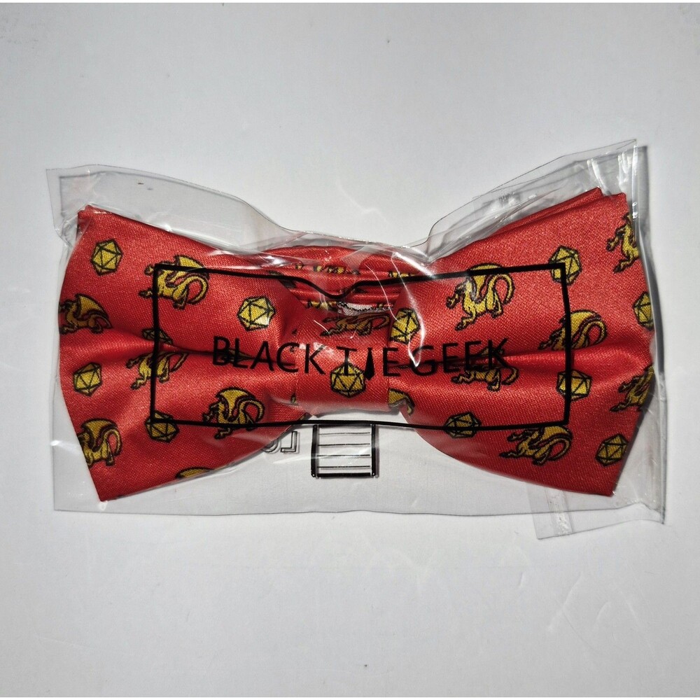 Black Tie Geek Dungeons & Dragons D20 Red Bow Tie Loot Crate Exclusive Nee DND